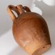 Vintage terracotta amphora vase from the early 19th century, handmade Italian jug with two handles.
