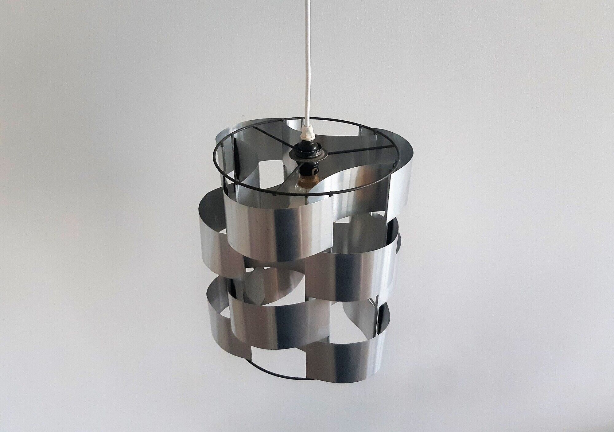 Aluminum pendant lamp by Max Sauze, France 1970's