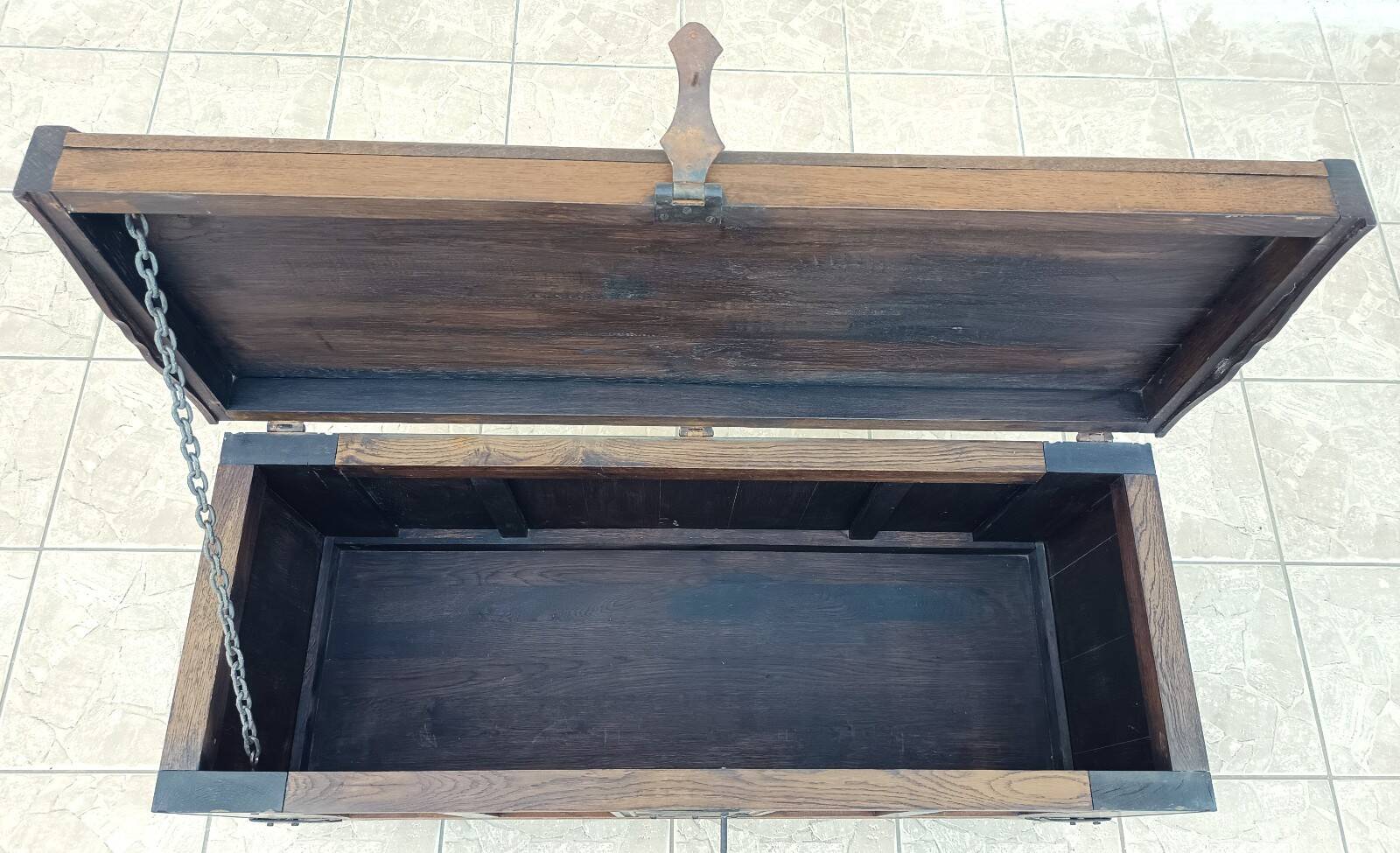 Rustic solid oak chest