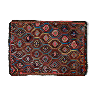 Anatolian handmade kilim rug 275 cm x 196 cm