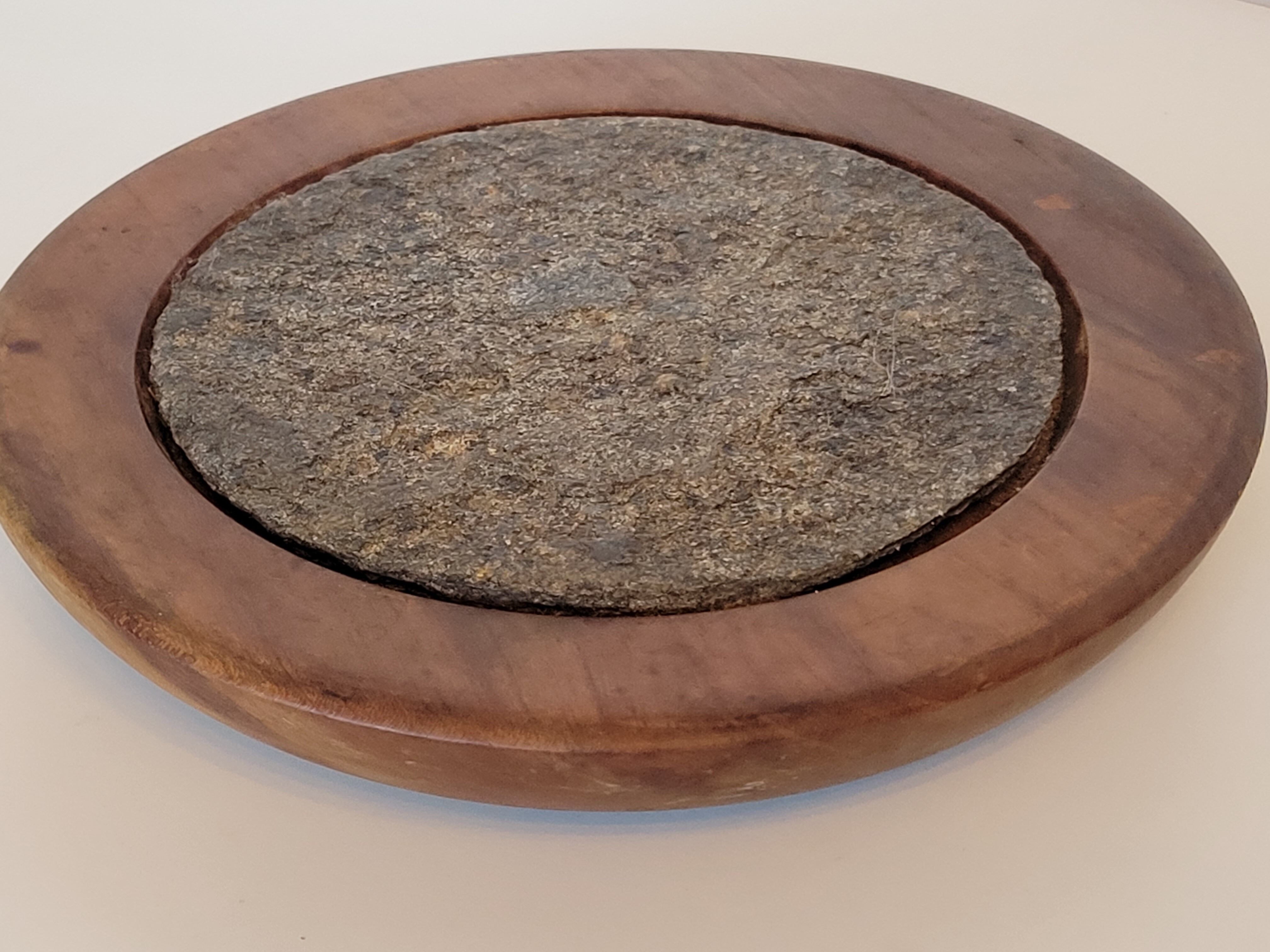 Stone and turned wood trivia signed