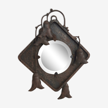 Mirror art nouveau wrought iron 22x27cm