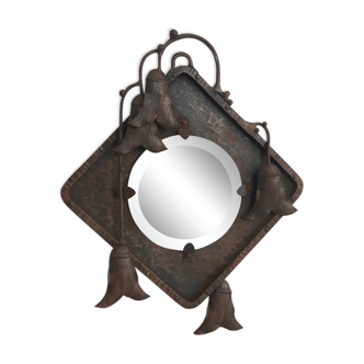 Mirror art nouveau wrought iron 22x27cm
