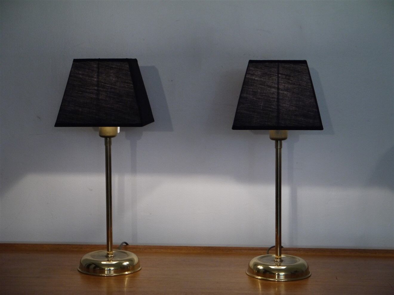 Pair of vintage Scandinavian brass lamps 1960