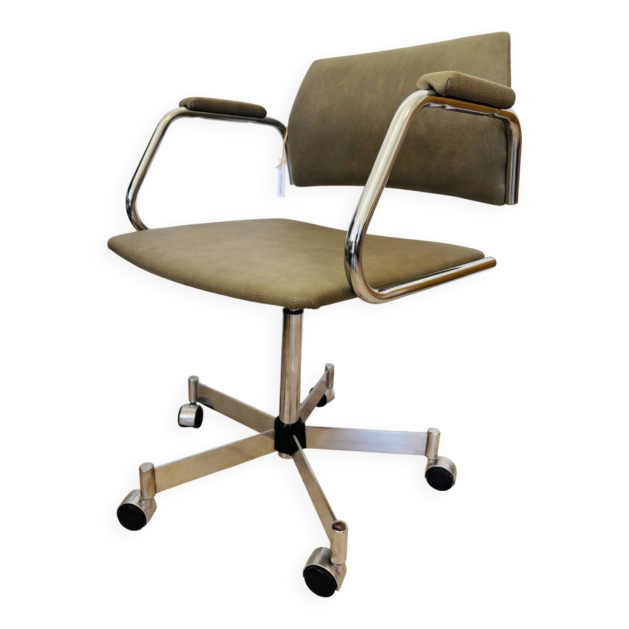 Chaise de bureau vintage kaki par Kovona K-380, Tchécoslovaquie années 1970.