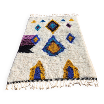 Beni Ouarain rug 250x150 cm in natural wool – Moroccan Berber rug