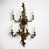 Louis XIV style brass wall lamp 9 arms