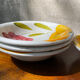 Lot de 4 assiettes fleuries