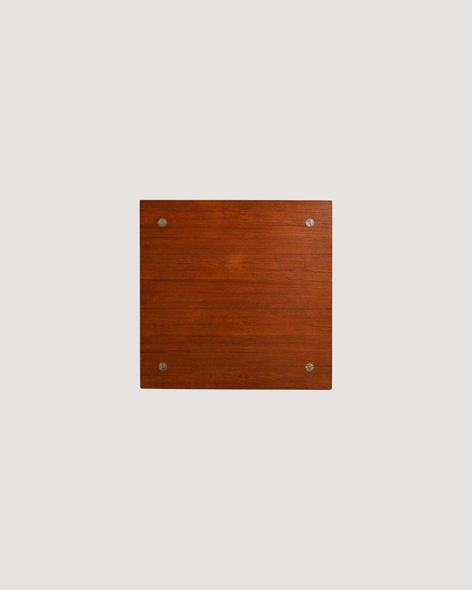 Vintage Italian teak and metal coffee table, 1970s