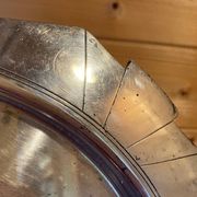 Elegant Art Deco silver-plated metal serving tray, double hallmarked