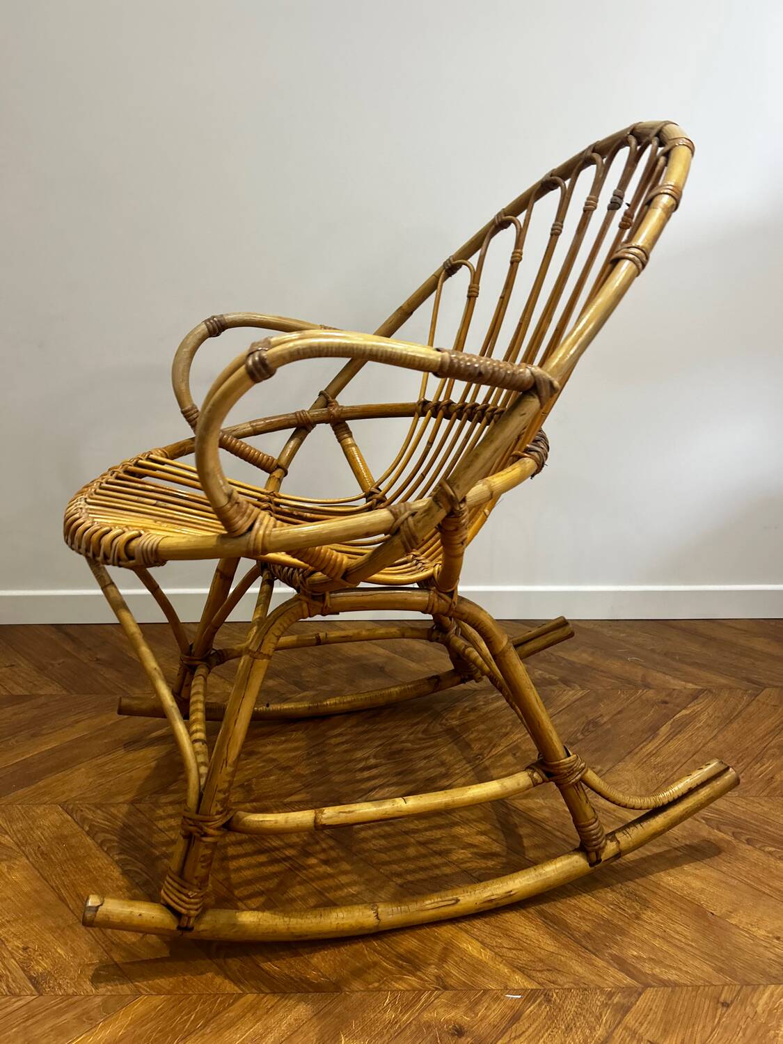Vintage rattan rocking chair