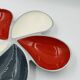 Vintage enamelled solid aluminium aperitif plate Flower 39cm