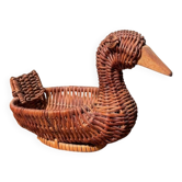 Wicker basket in the shape of a duck (vintage)