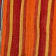 Pumpkin Orange Striped Turkish Woven Kilim Rug, 158x390 Cm