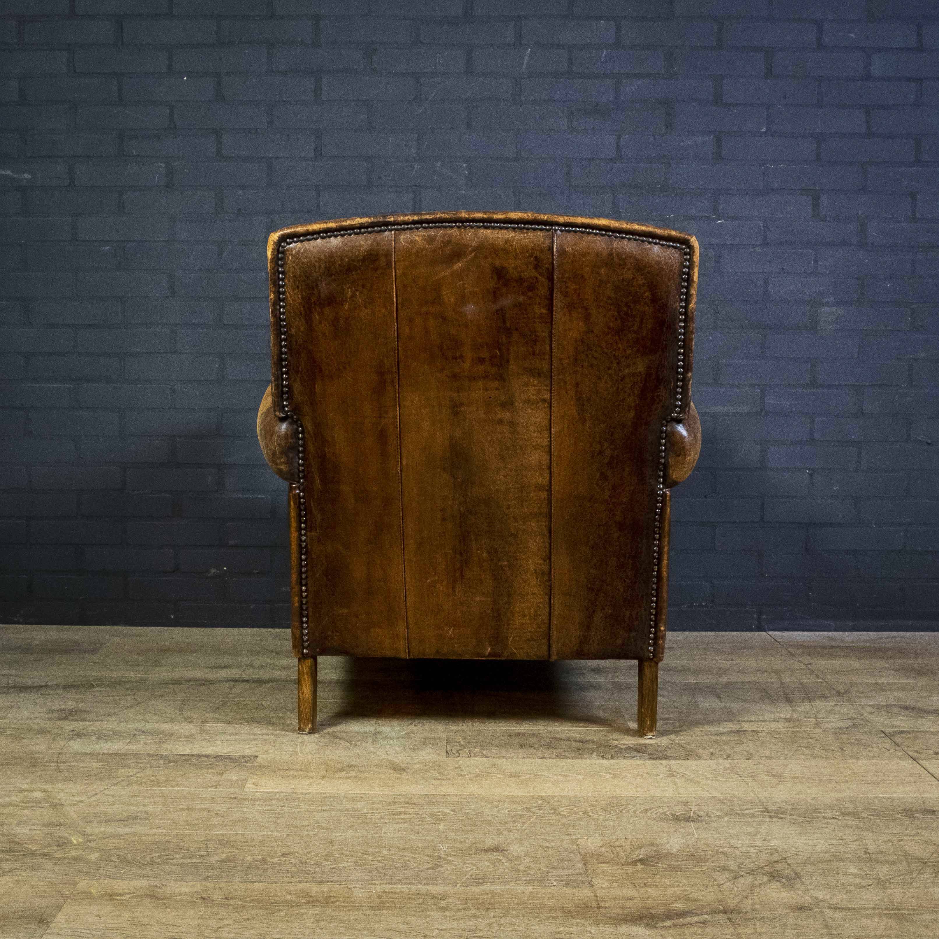 Vintage sheep leather clubchair
