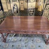 Office style Louis XIII solid oak carved restored