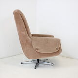 Midcentury swivel leather armchair, peem, finland, 1970s