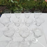 Set of 11 crystal wine glasses 1930s