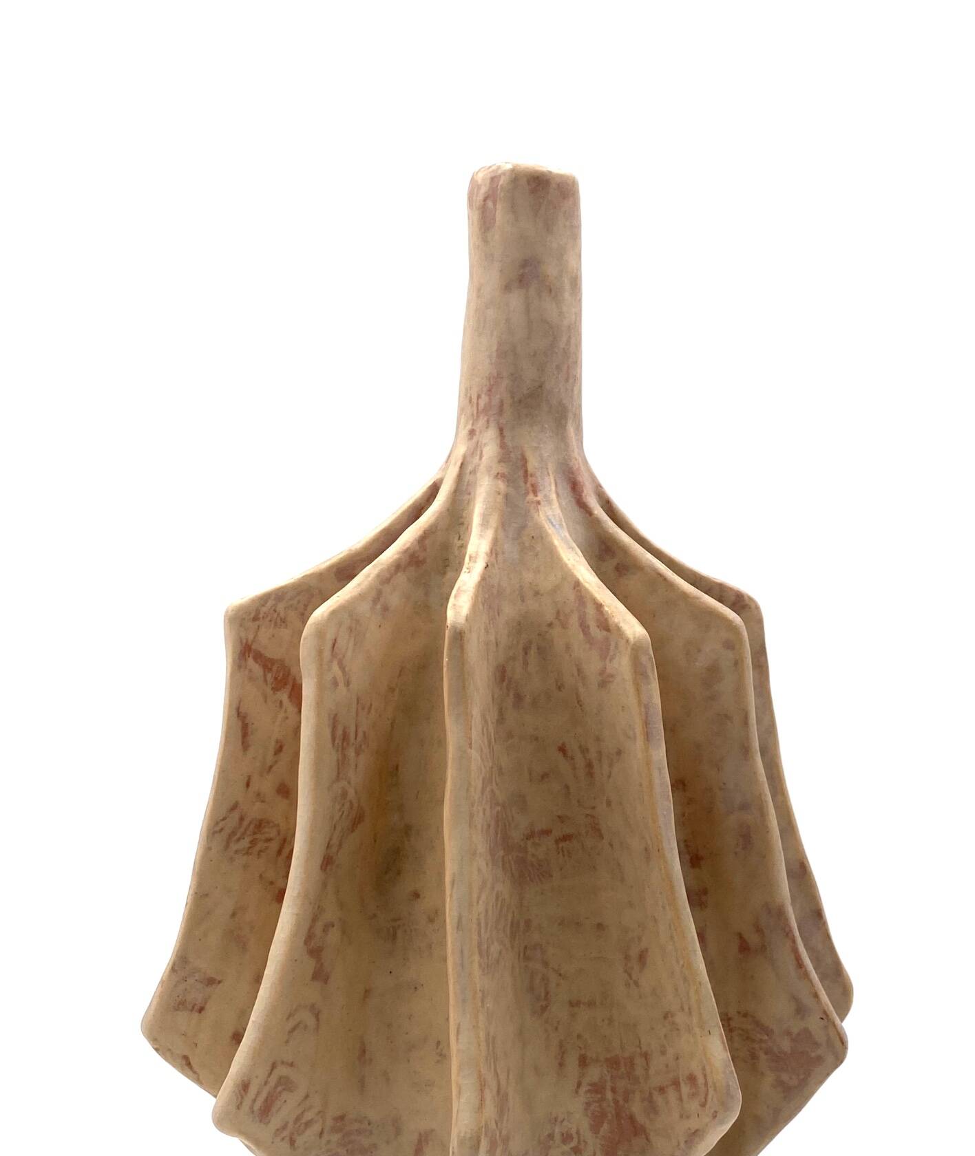 Organic modern white earthenware vase, France 1970s