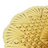 Art Deco Amber Cake Stand Depression Glass 31cm