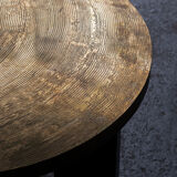 Table basse en laiton gravé par Christian Krekels, Belgique, 1990