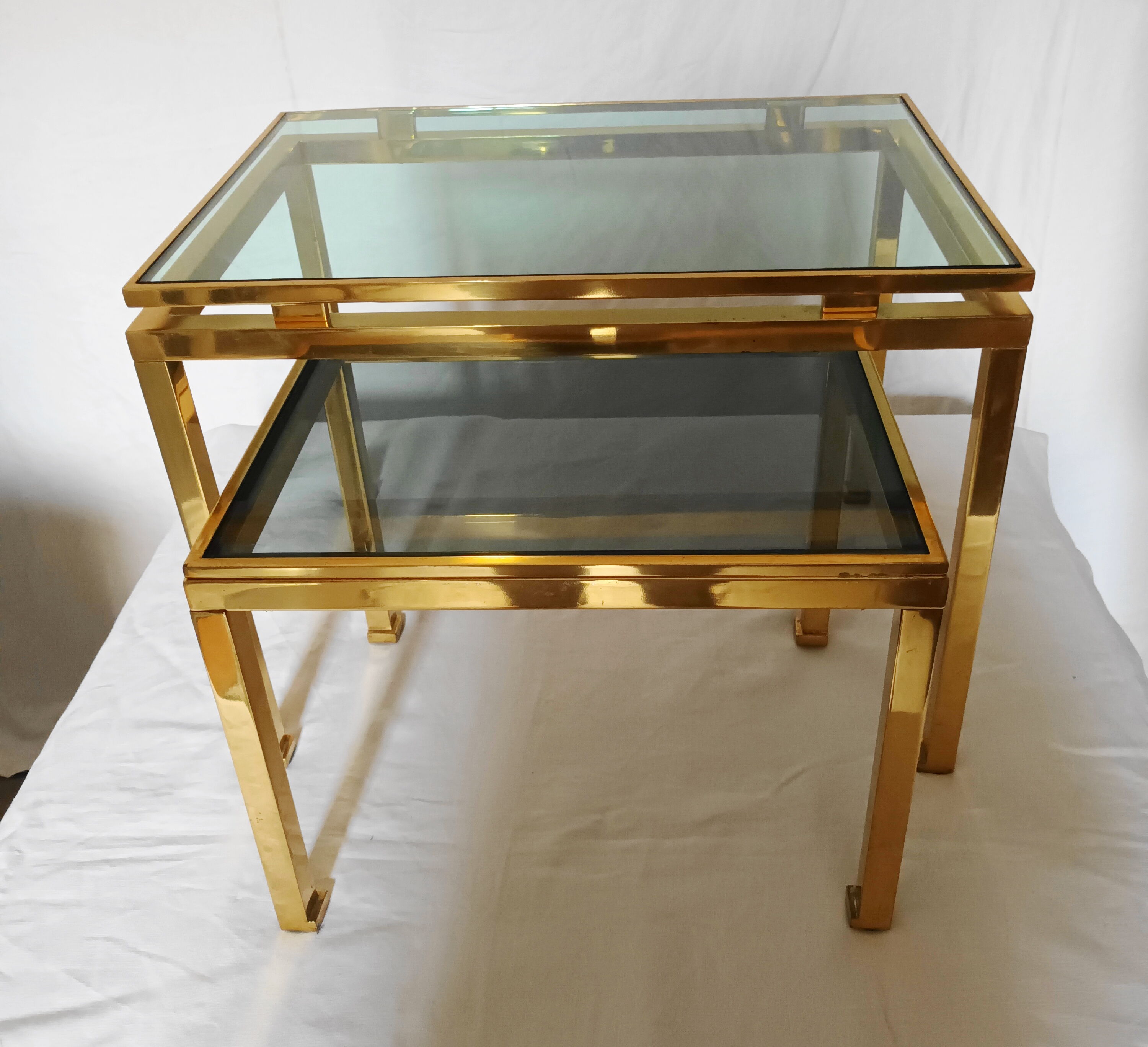 2 nesting tables by Guy Lefèvre for the Maison Jansen of the 70s