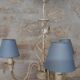 Patinated metal 3-light chandelier