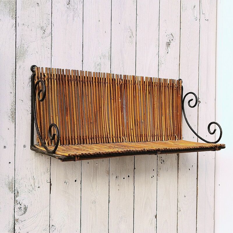 Wrought iron and rattan design vintage storage