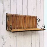 Wrought iron and rattan design vintage storage
