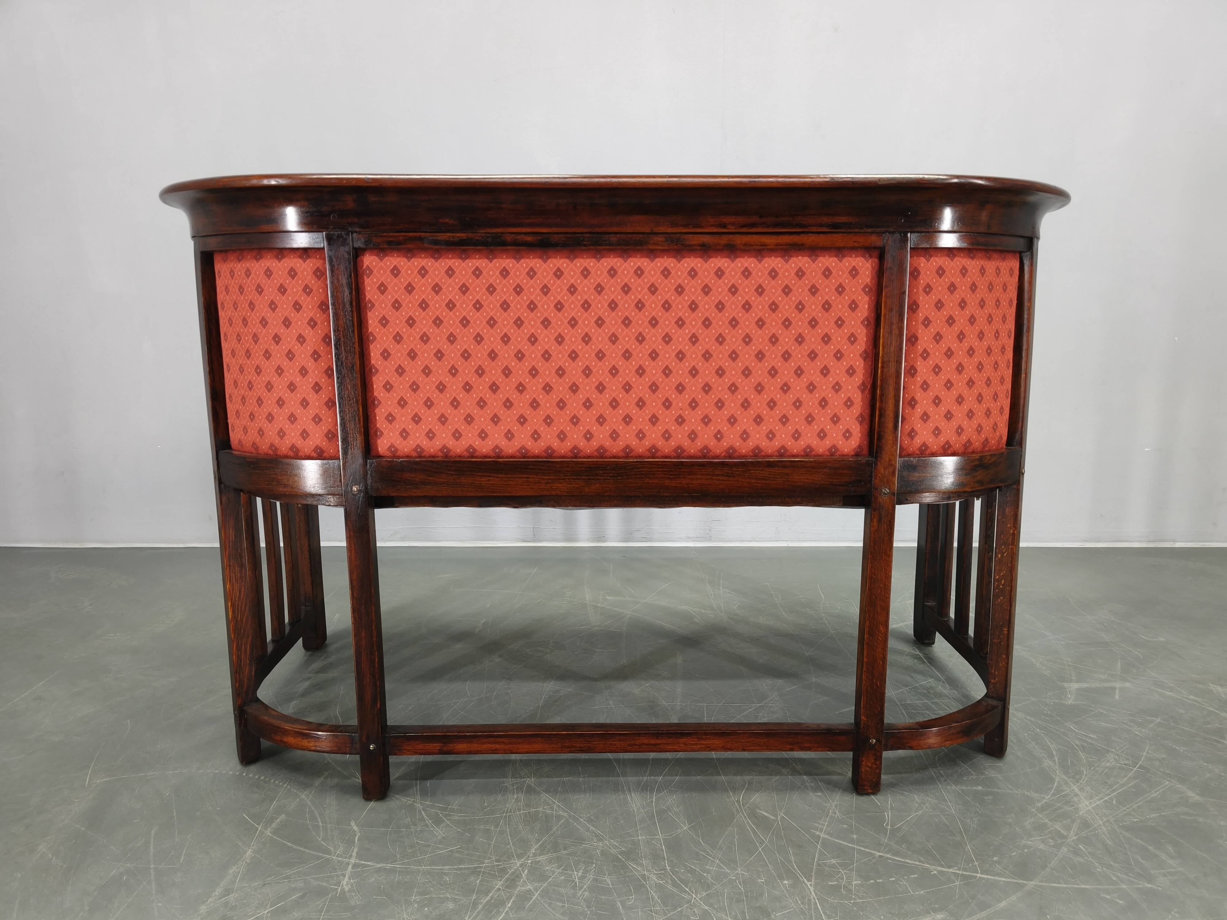 Josef Hoffmann Art Deco Beech Sofa, Vienna Secession, 1920s