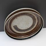 Mid-Century Modern Abstract Large Art Pottery Plate by Inger Persson
