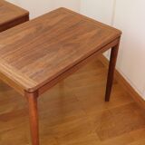 Pair of Scandinavian teak side coffee tables by Hugo Troeds