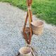 Rattan and bamboo plant holder from the 50s