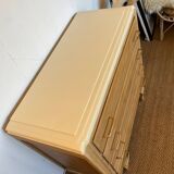 Vintage chest of drawers in wood and golden brass handles