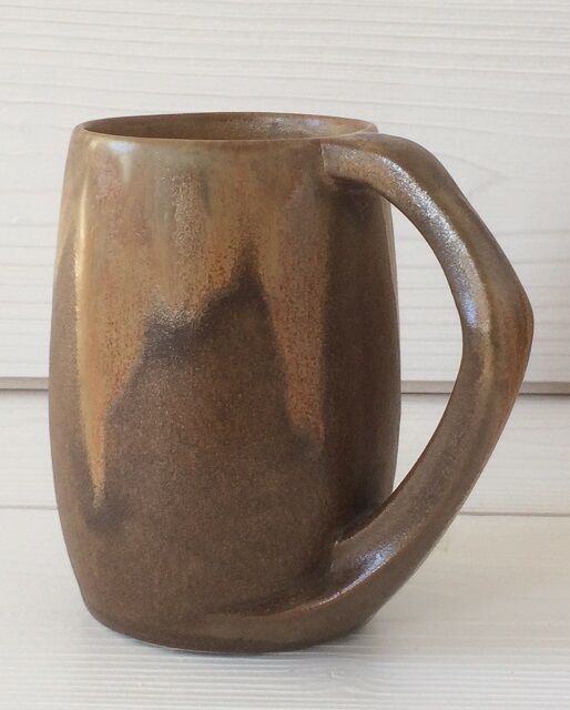 Lot 6 sandstone mugs varnished vintage 50s