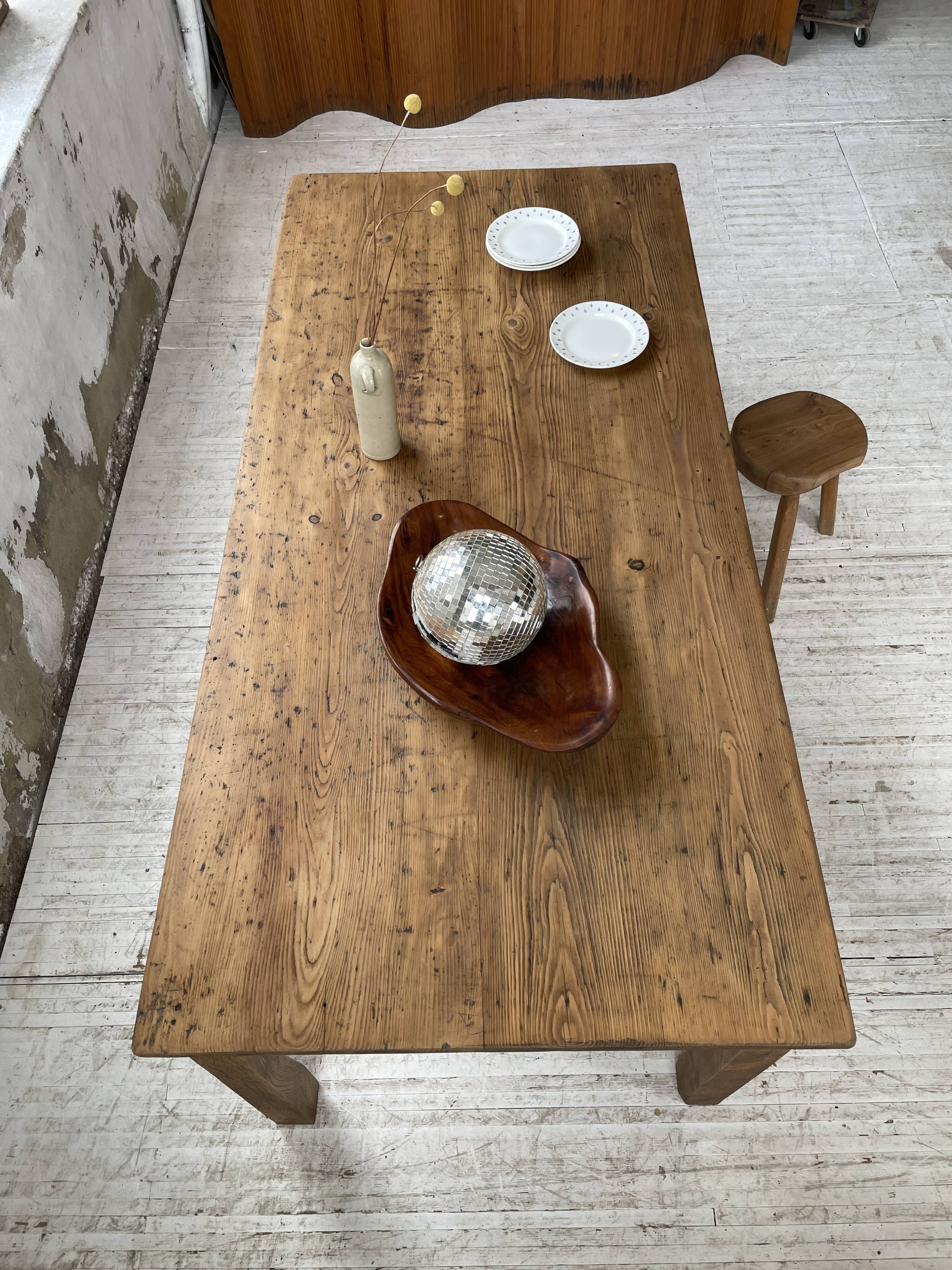 Farmhouse table in elm and pine 2m