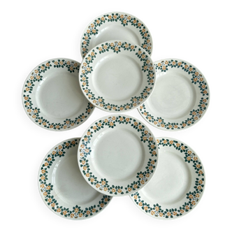 6 Gisors iron earthenware plates.