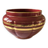 Large burgundy and gold vase