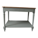 Louis XVI style desk and serving trolley in beautifully crafted verdigris walnut.