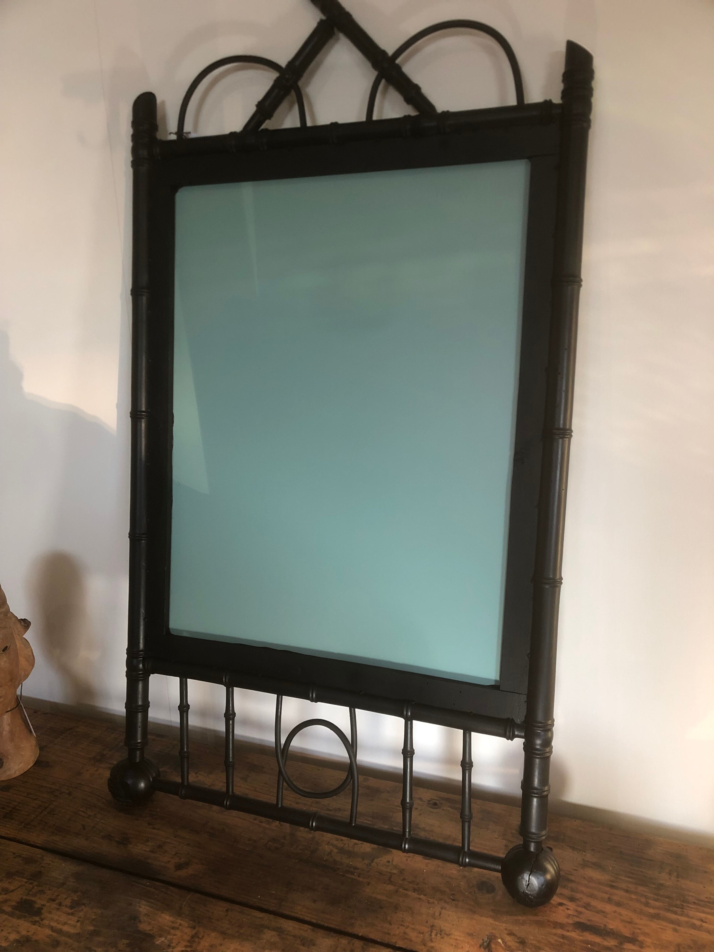 Turned wood mirror 54x95cm