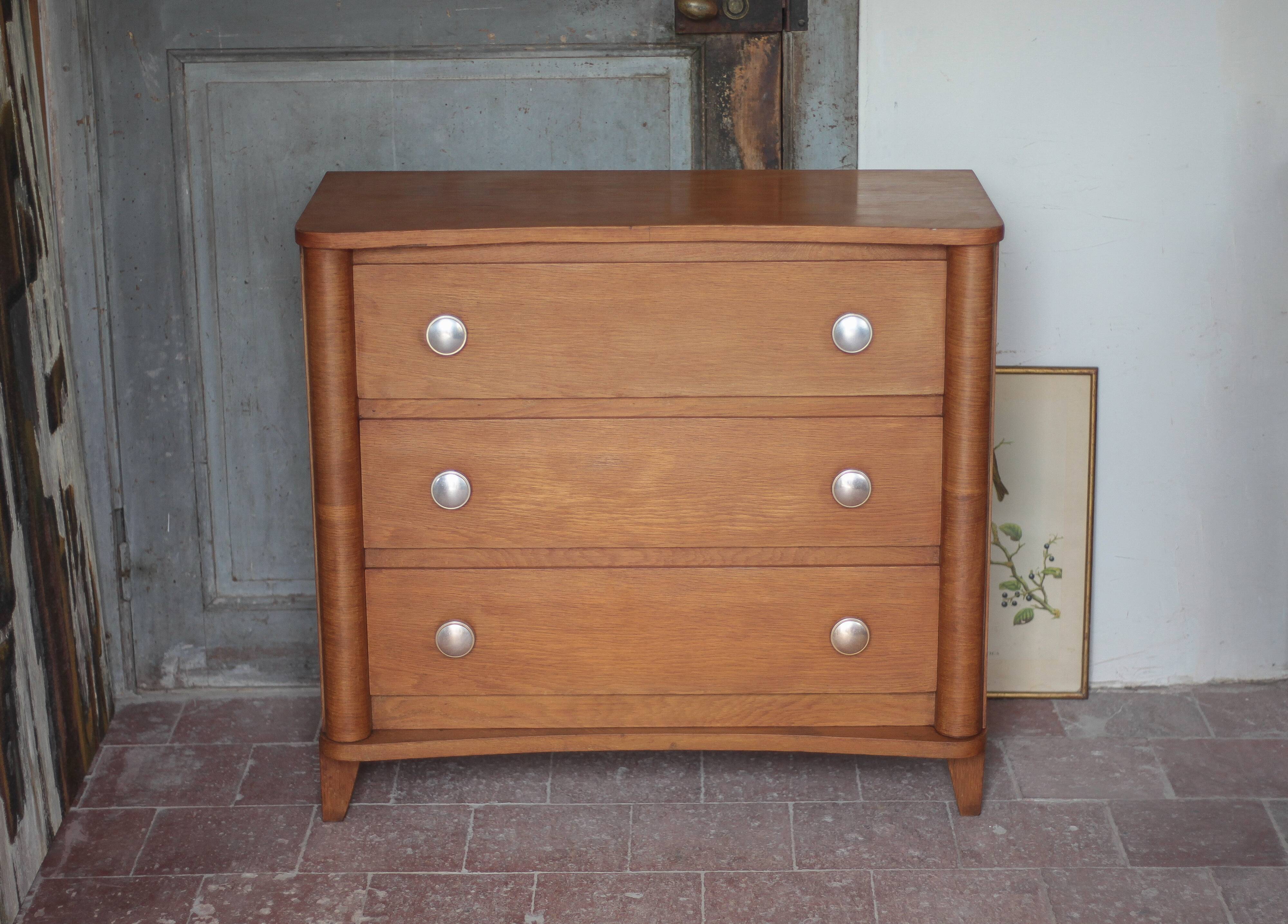 Wooden commode with 3 drawers, storage unit, antique, Art Deco