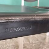Set of 4 Matteo Grassi Postmodern Black Leather Dining Chairs, Italy, 1980s