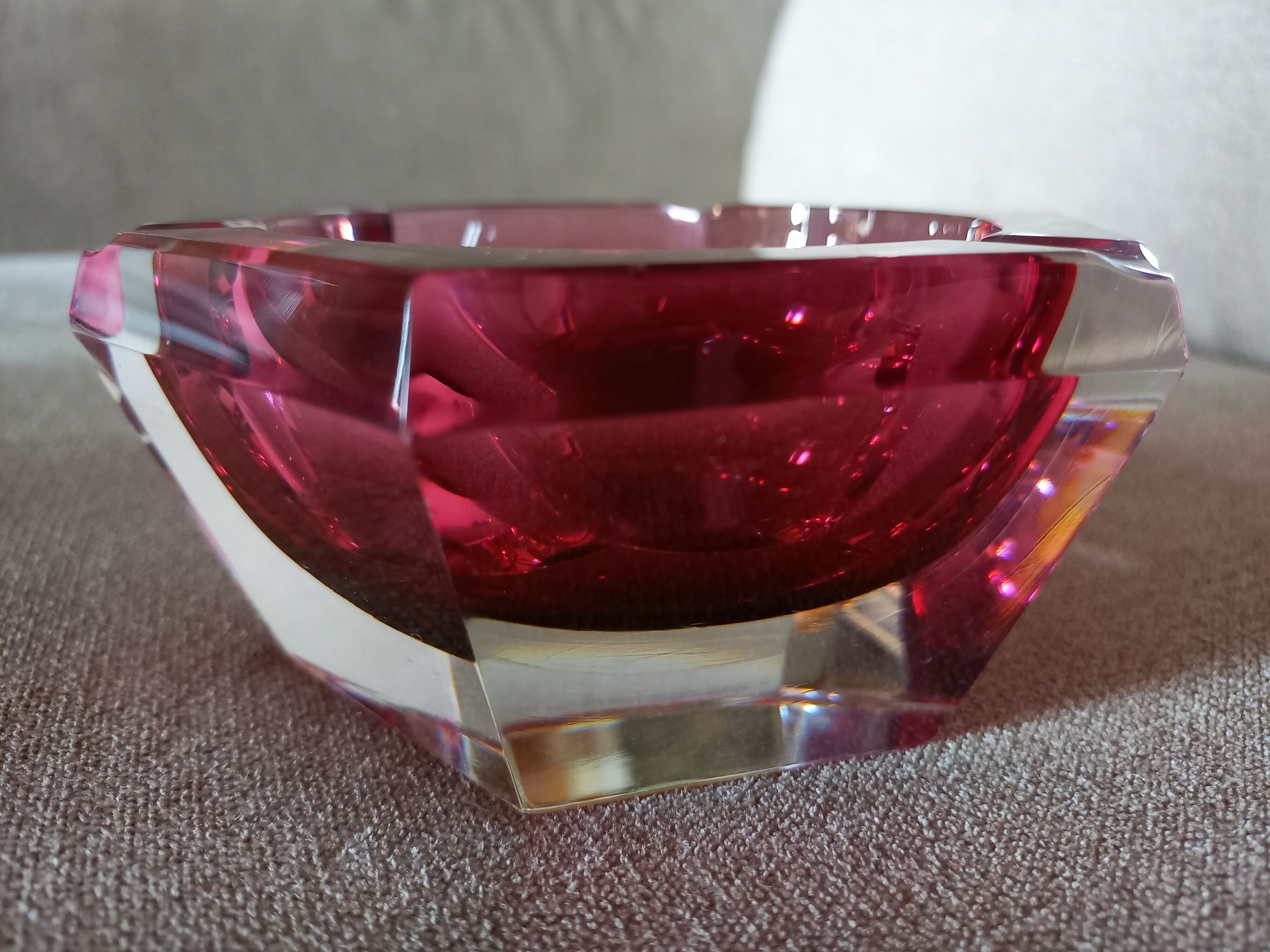 Ashtray or crystal bag empty Val Saint Lambert Vintage