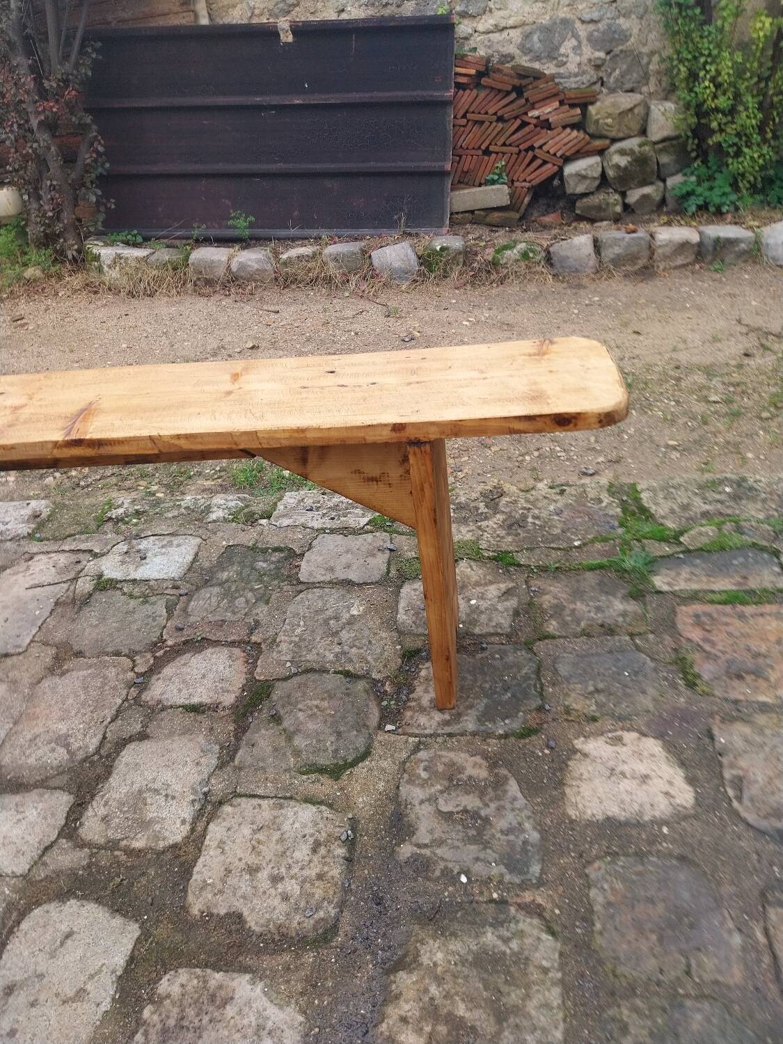 Wooden farm bench