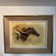 Old painting, horse scene, signed F Castellan, early 20th century