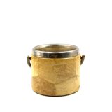 Mid-century cream parchment ice bucket, Aldo Tura Italy 1950s