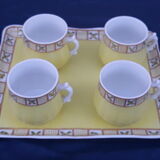 4 cups porcelain mocha service from Limoges Bernardaud and Co.