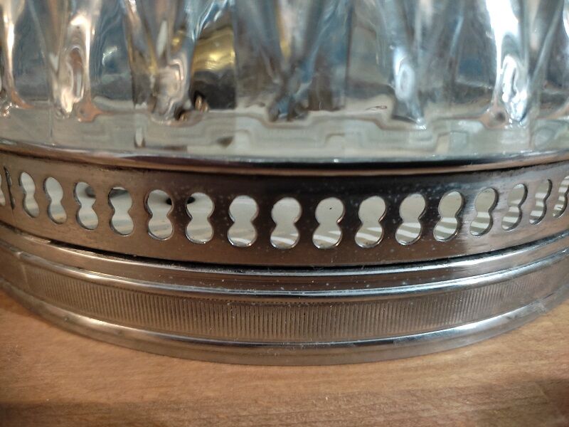 Ceiling lamp molded glass base chromed metal dp 012325