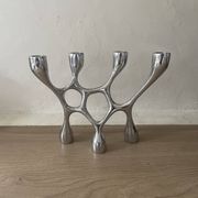 Vintage aluminium cast iron candlestick