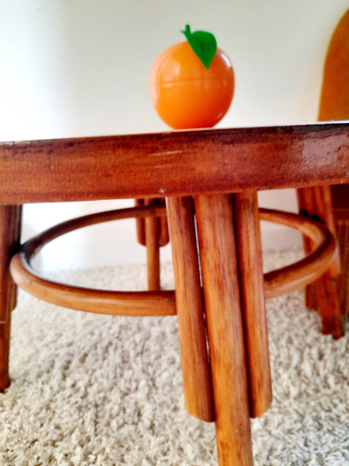 70s rattan coffee table